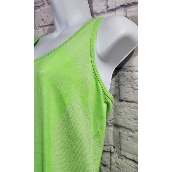 BCG Lime Green Racerback Round Neck Workout Tank Top XL Lightweight Stretchy - Picture 2 of 4